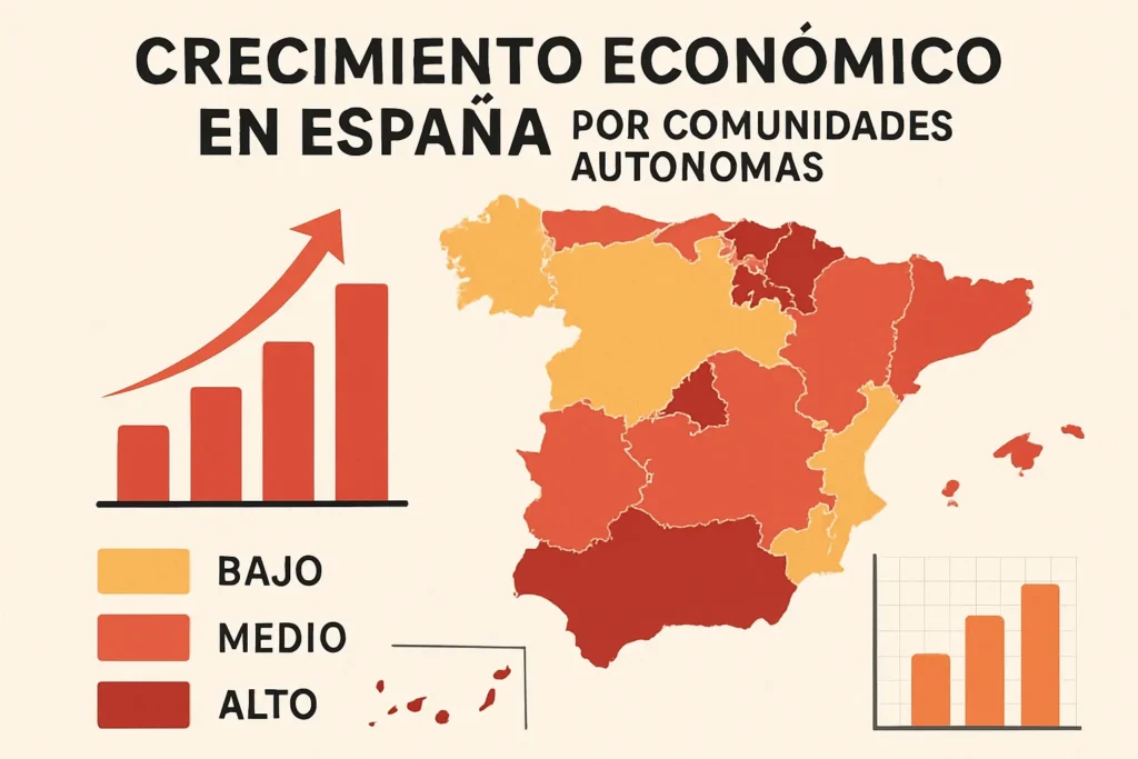 crecimiento económico en España por comunidades autónomas