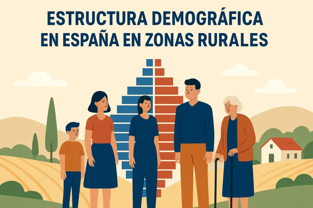 estructura demográfica en España en zonas rurales