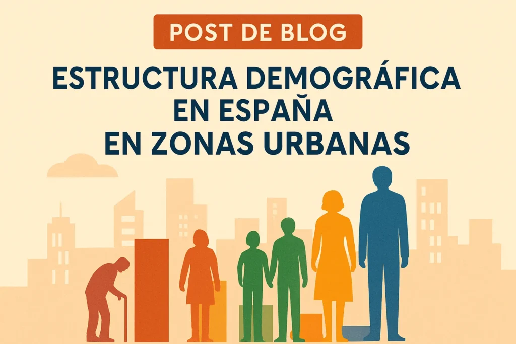 estructura demográfica en España en zonas urbanas