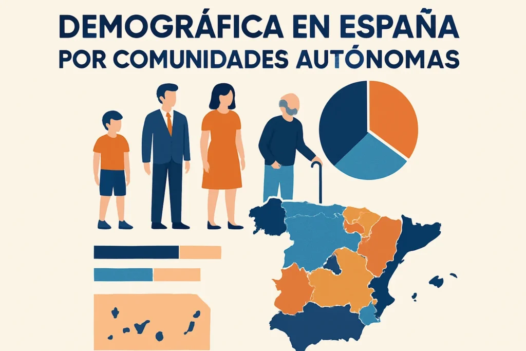 estructura demográfica en España por comunidades autónomas