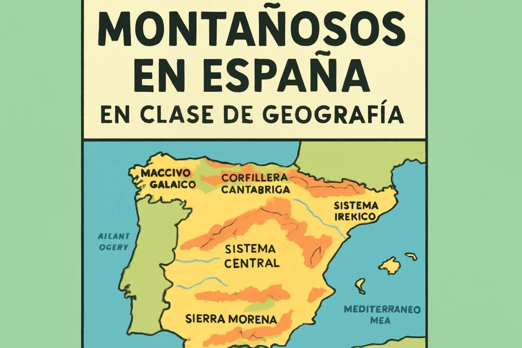 sistemas montañosos en España en clase de geografía