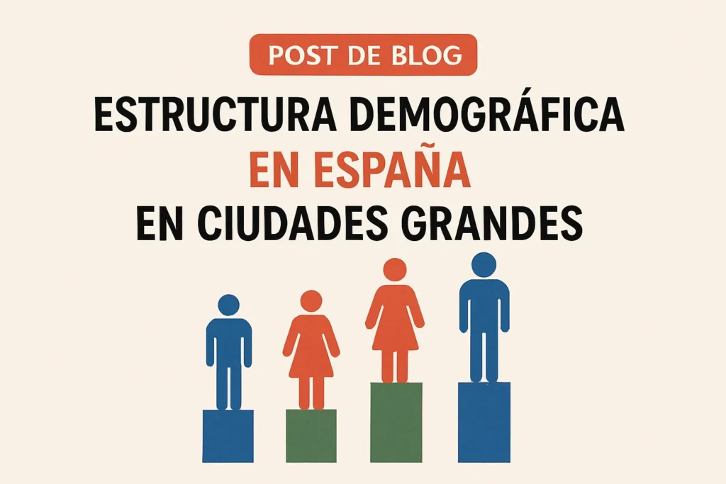 estructura demográfica en España en ciudades grandes