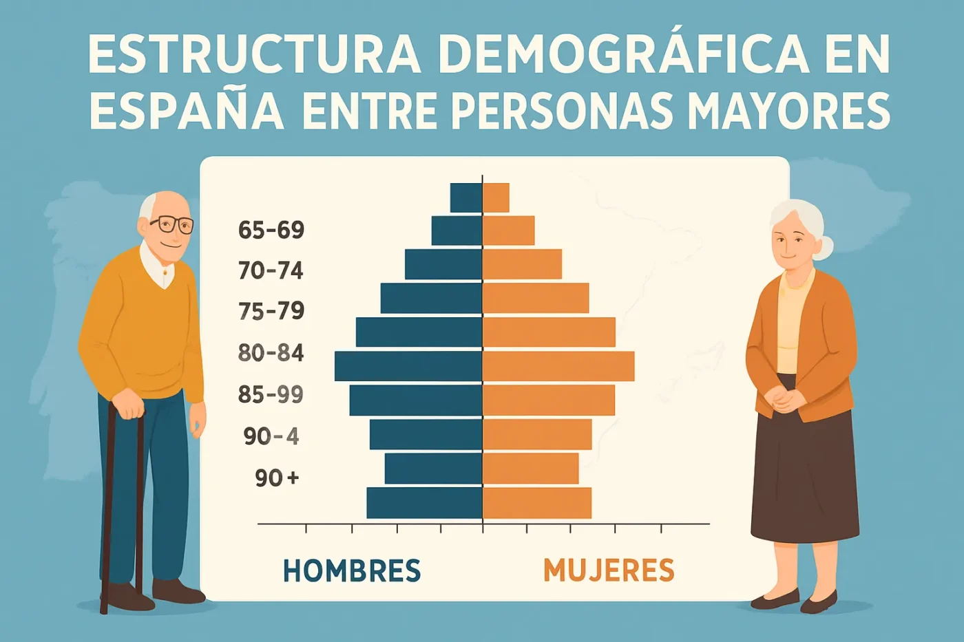 estructura-demografica-en-Espana-entre-personas-mayores - Spain News 24h estructura demográfica en España entre personas mayores