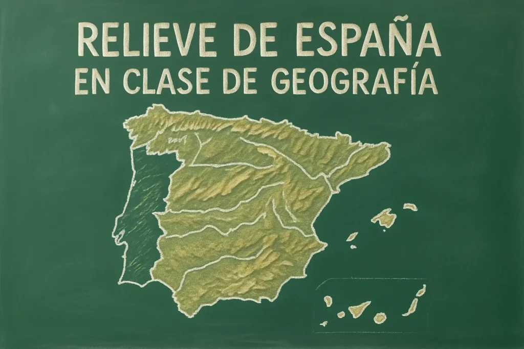 relieve de España en clase de geografía