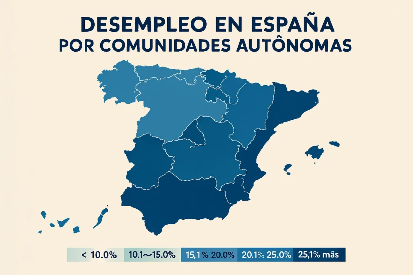 desempleo en España por comunidades autónomas