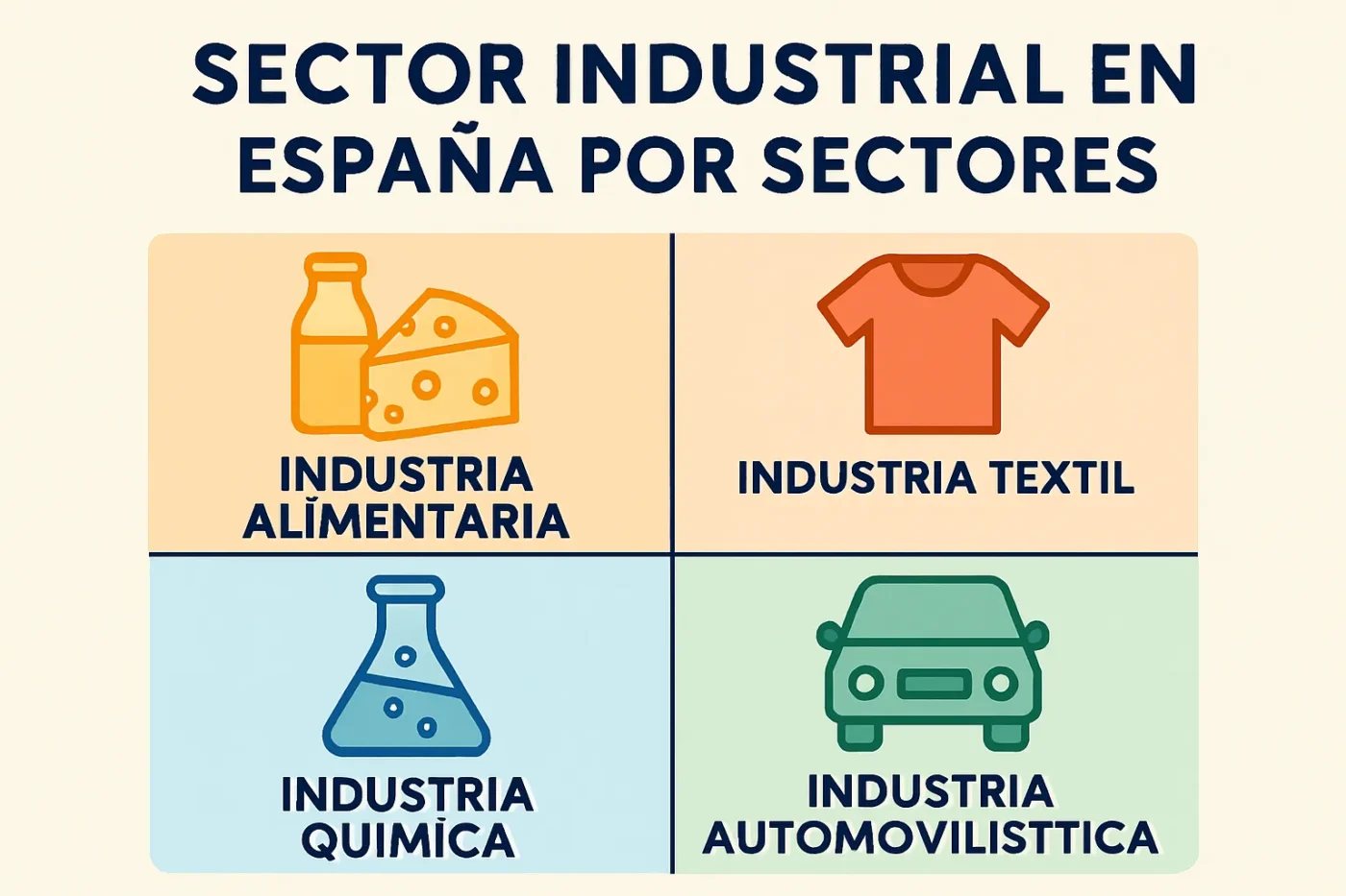 sector industrial en España por sectores