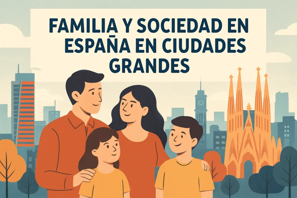 familia y sociedad en España en ciudades grandes